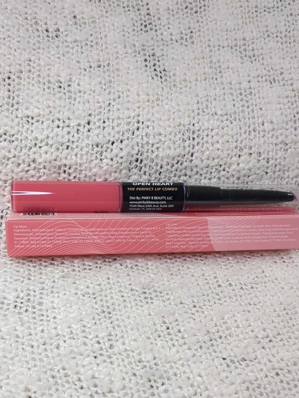 Pinky B Beauty The Perfect Lip Combo in Open Heart, 4ml/(4.2ml/0.14fl oz)